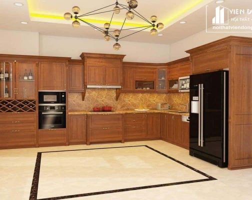  Mẫu tủ bếp gỗ gõ đỏ đẹp