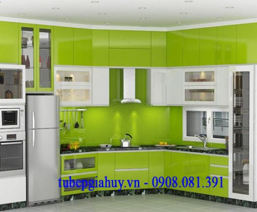 Tủ Bếp Gỗ Cao Cấp Giá Rẻ, Kệ Bếp Công Nghiệp Hiện Đại Mẫu Tủ Bếp Đẹp 4M-BE 15